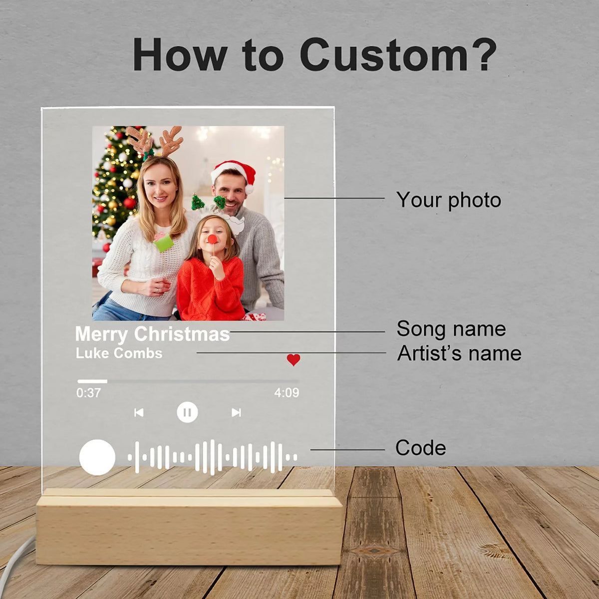 Lámpara Personalizada Spotify con Foto | El Detallazo